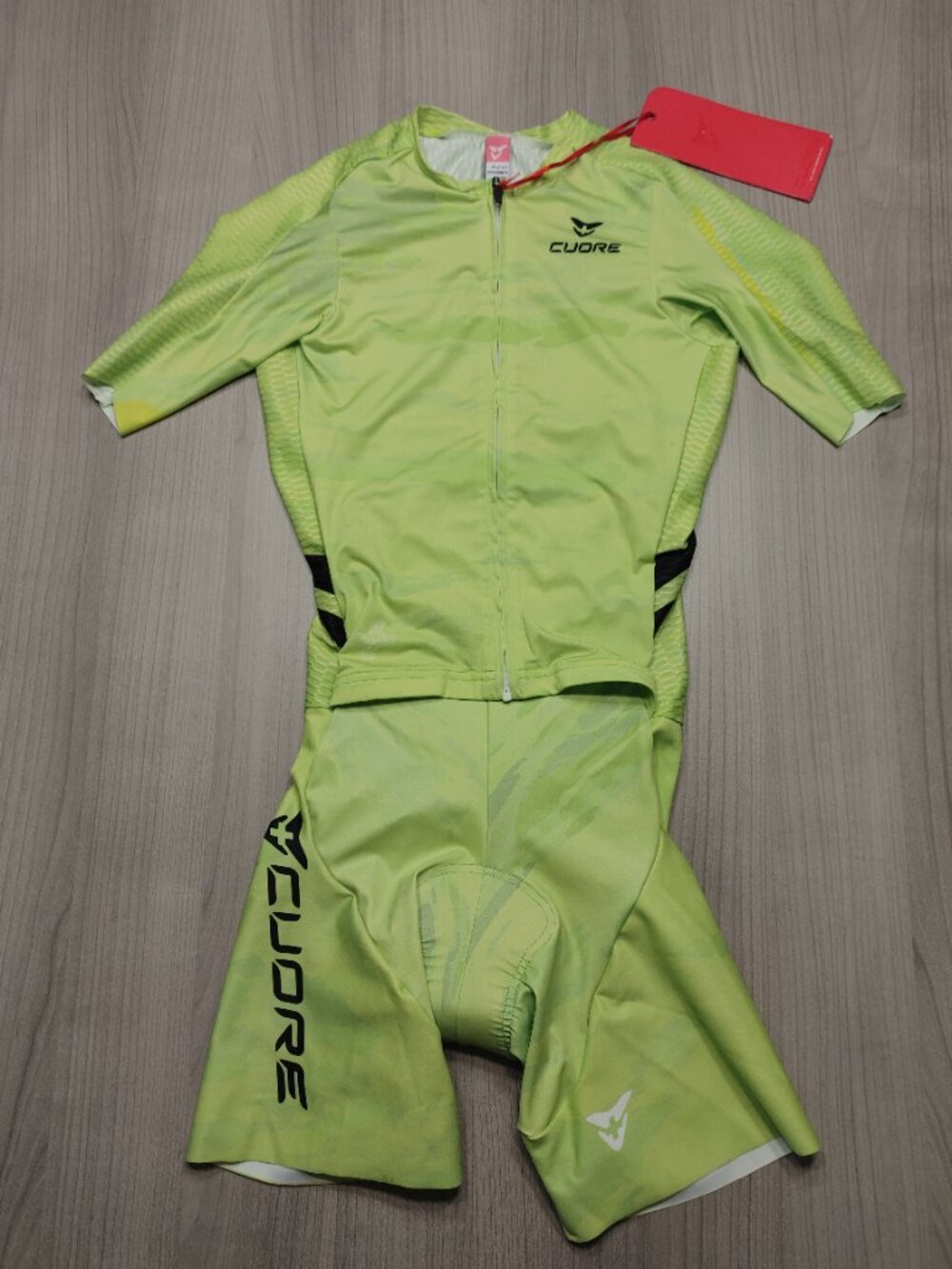 Women's Cuore Gold Short Sleeve 2 in 1 Suit Lime Size XXS